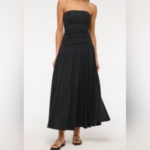 Abercrombie & Fitch Black Strapless Midi Dress Size Large NEW NWT Modal Tube